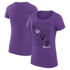 Sacramento Kings G-III 4Her by Carl Banks Women's Super-Slim Fit Lightweight Basketball Love T-Shirt Purple - NBA