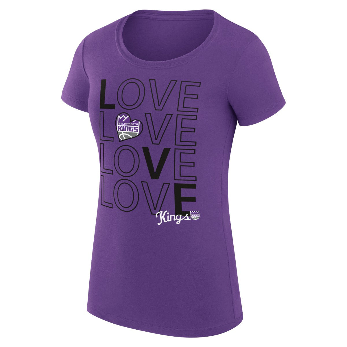 Sacramento Kings G-III 4Her by Carl Banks Women's Super-Slim Fit Lightweight Basketball Love T-Shirt Purple - NBA