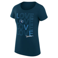 Minnesota Timberwolves G-III 4Her by Carl Banks Women's Super-Slim Fit Lightweight Basketball Love T-Shirt Navy - NBA
