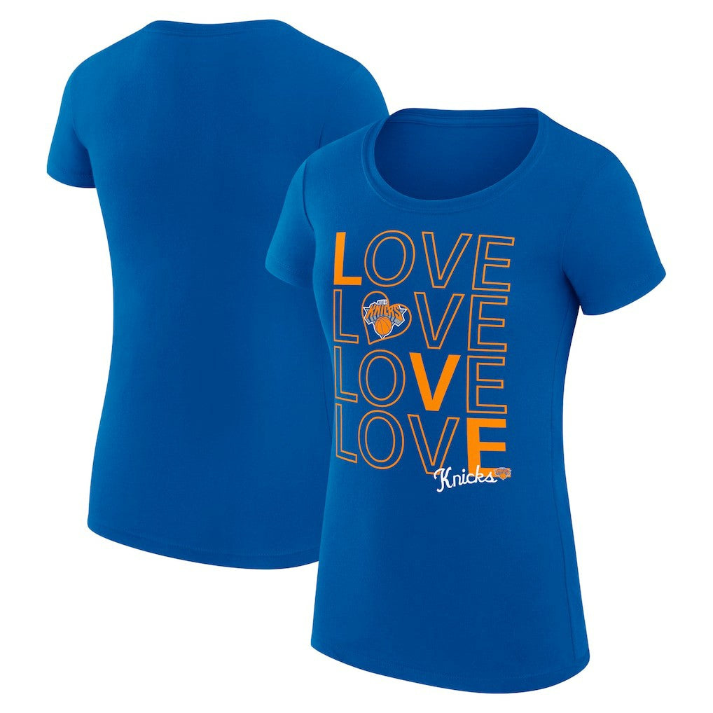New York Knicks G-III 4Her by Carl Banks Women's Super-Slim Fit Lightweight Basketball Love T-Shirt Royal - NBA