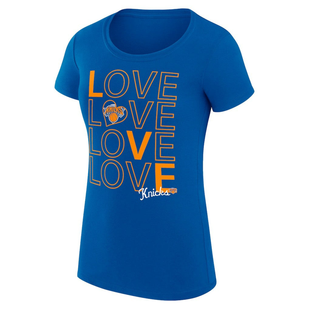 New York Knicks G-III 4Her by Carl Banks Women's Super-Slim Fit Lightweight Basketball Love T-Shirt Royal - NBA