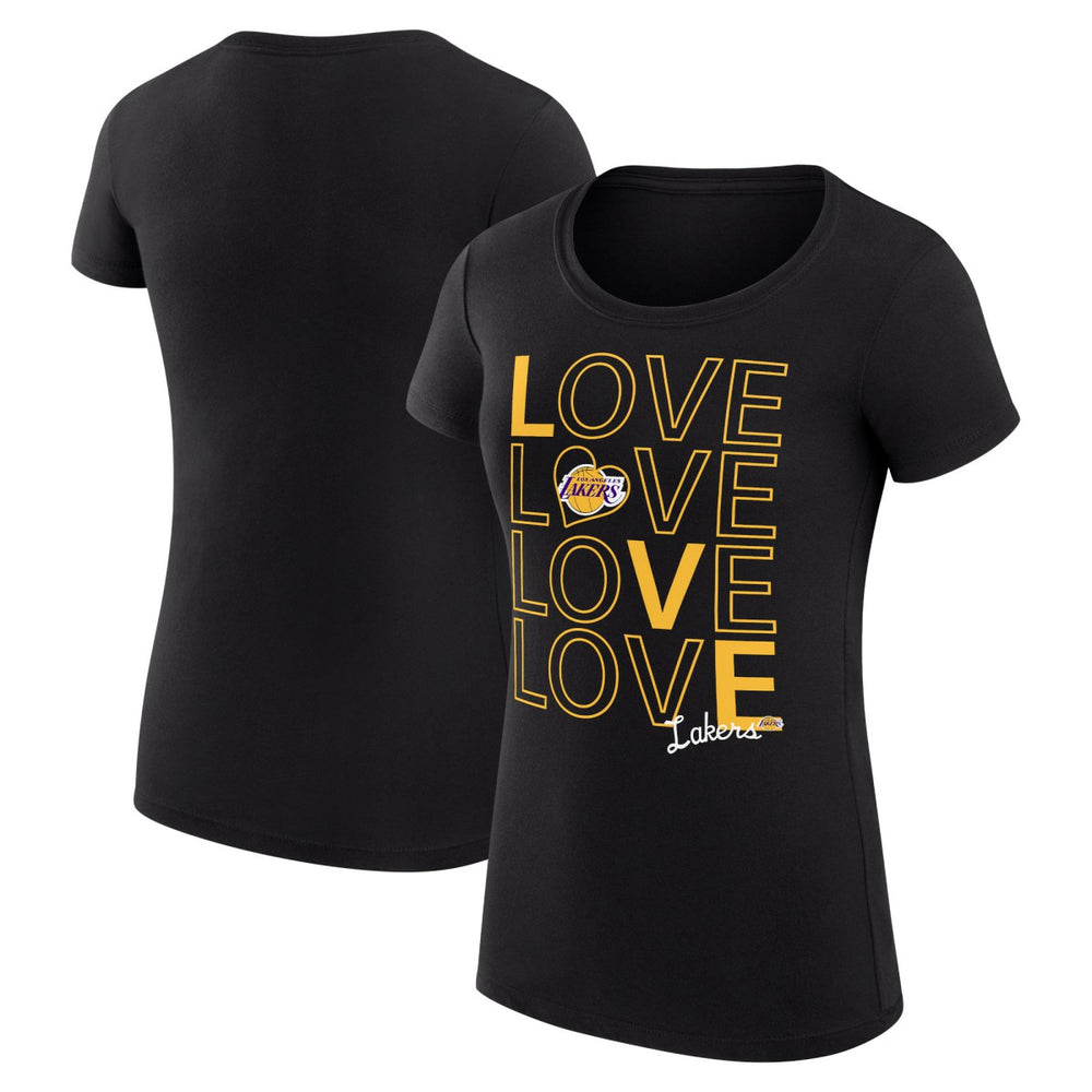 Los Angeles Lakers G-III 4Her by Carl Banks Women's Super-Slim Fit Lightweight Basketball Love T-Shirt Black - NBA