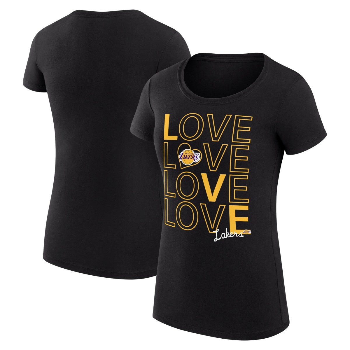 Los Angeles Lakers G-III 4Her by Carl Banks Women's Super-Slim Fit Lightweight Basketball Love T-Shirt Black - NBA