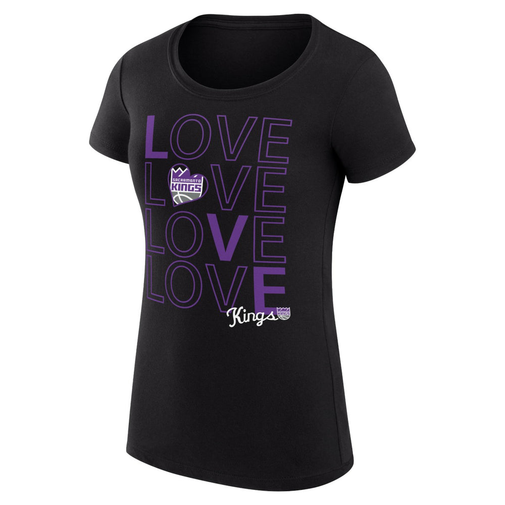 Sacramento Kings G-III 4Her by Carl Banks Women's Super-Slim Fit Lightweight Basketball Love T-Shirt Black - NBA