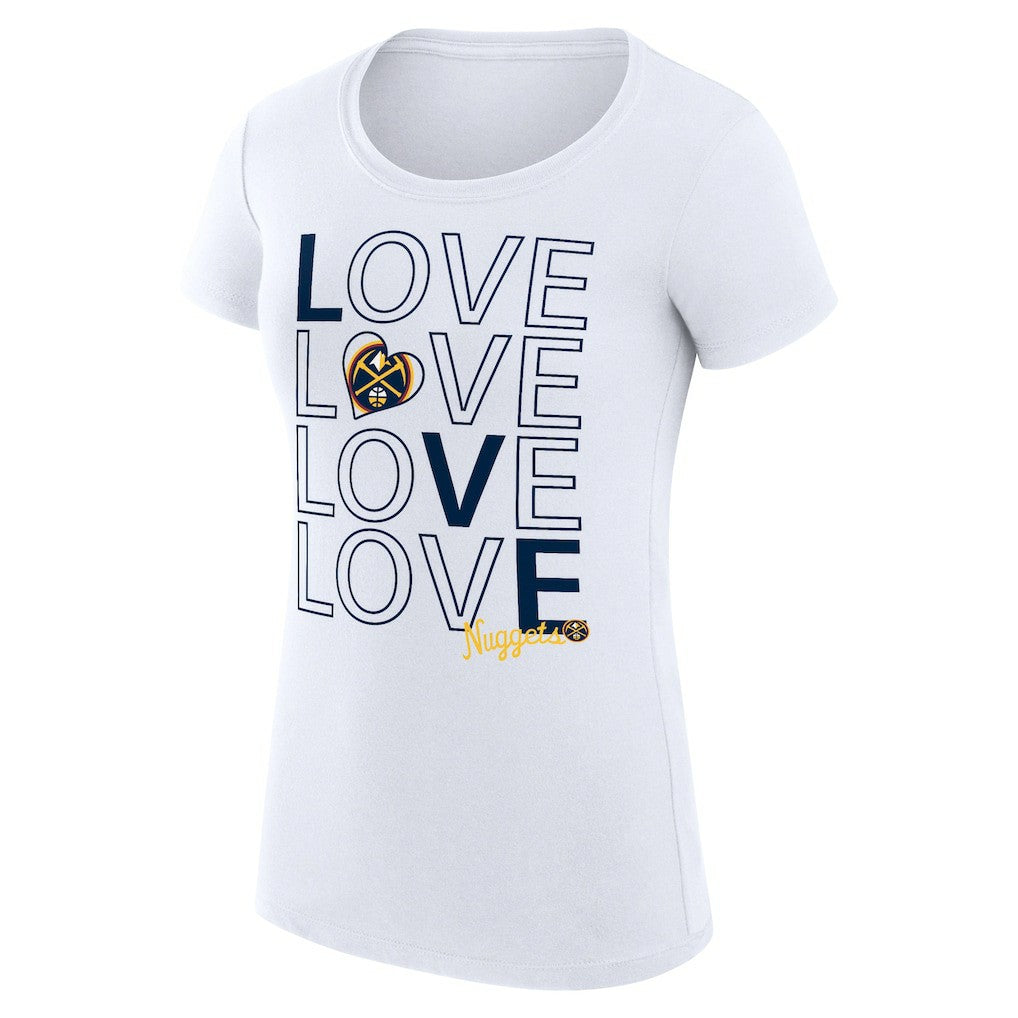 Denver Nuggets G-III 4Her by Carl Banks Women's Super-Slim Fit Lightweight Basketball Love T-Shirt White - NBA