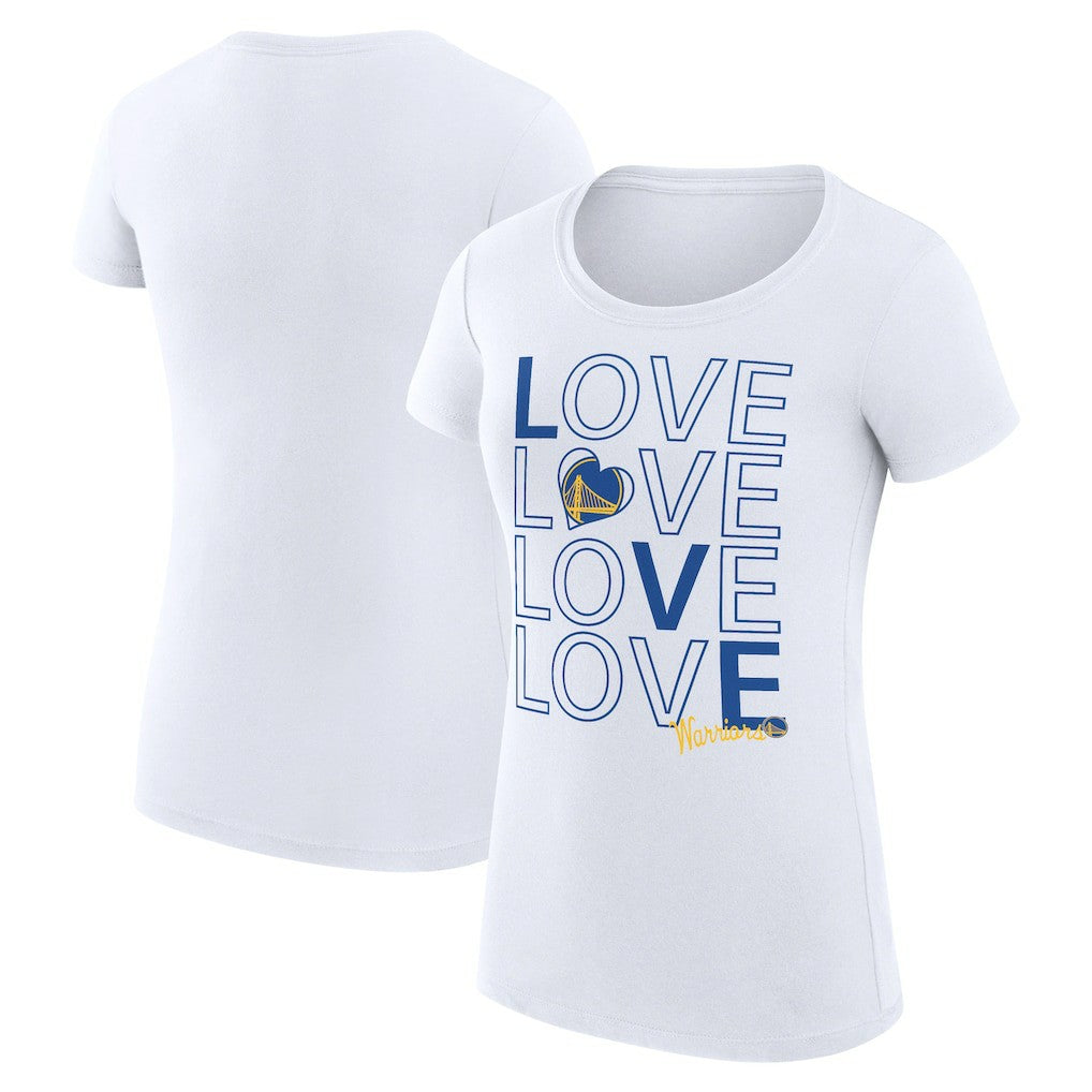 Golden State Warriors G-III 4Her by Carl Banks Women's Super-Slim Fit Lightweight Basketball Love T-Shirt White - NBA