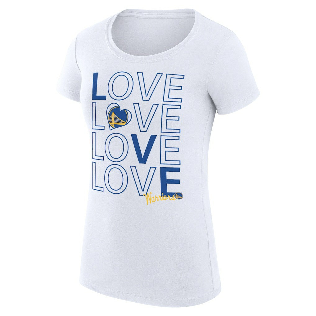 Golden State Warriors G-III 4Her by Carl Banks Women's Super-Slim Fit Lightweight Basketball Love T-Shirt White - NBA