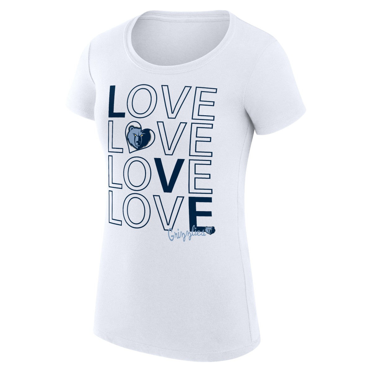 Memphis Grizzlies G-III 4Her by Carl Banks Women's Super-Slim Fit Lightweight Basketball Love T-Shirt White - NBA