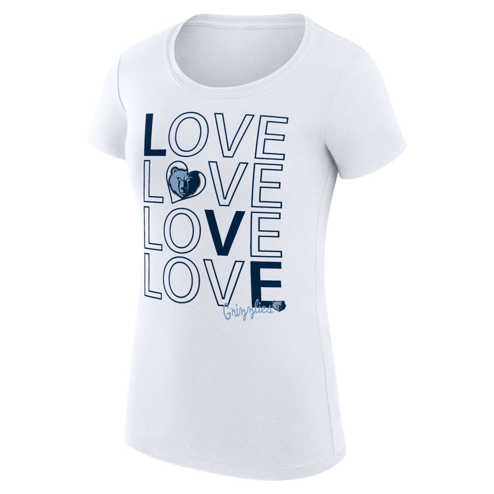 Memphis Grizzlies G-III 4Her by Carl Banks Women's Super-Slim Fit Lightweight Basketball Love T-Shirt White - NBA