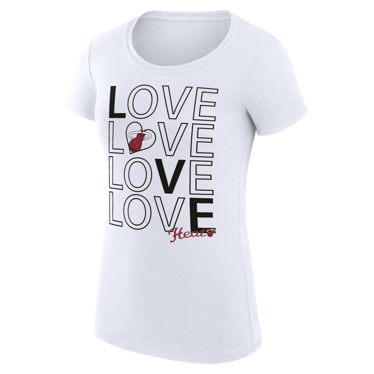 Miami Heat G-III 4Her by Carl Banks Women's Super-Slim Fit Lightweight Basketball Love T-Shirt White - NBA