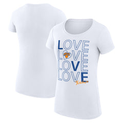 New York Knicks G-III 4Her by Carl Banks Women's Super-Slim Fit Lightweight Basketball Love T-Shirt White - NBA