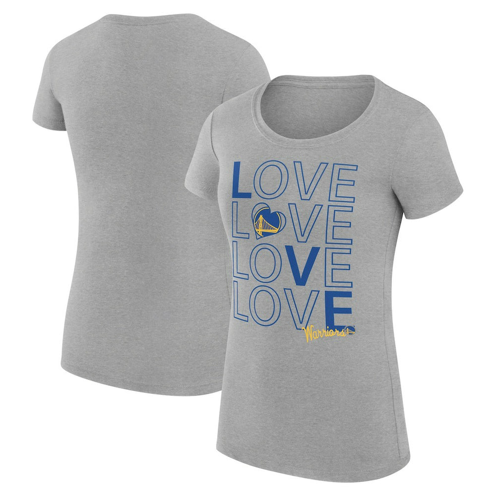 Golden State Warriors G-III 4Her by Carl Banks Women's Super-Slim Fit Lightweight Basketball Love T-Shirt Heather Gray - NBA