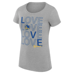 Golden State Warriors G-III 4Her by Carl Banks Women's Super-Slim Fit Lightweight Basketball Love T-Shirt Heather Gray - NBA