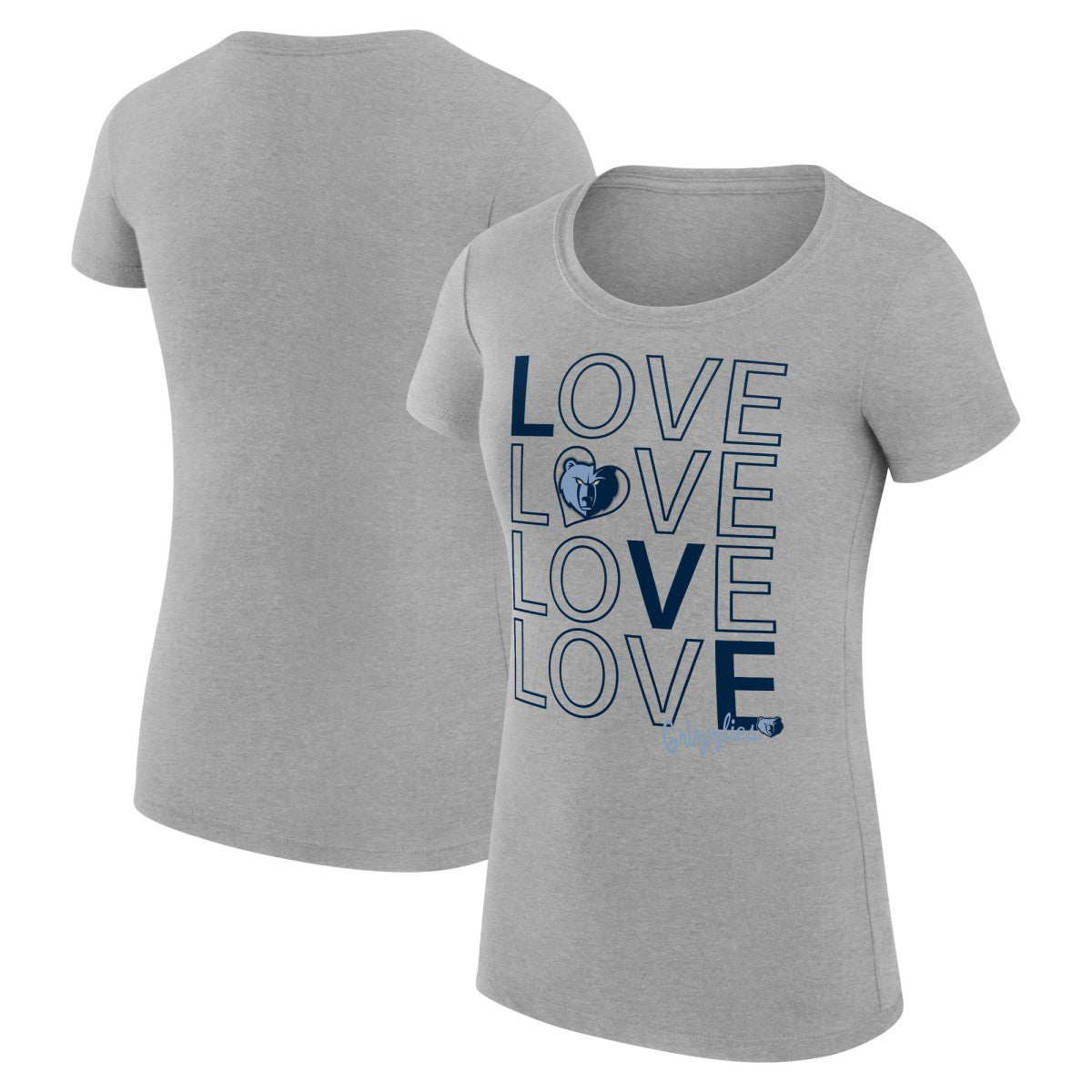 Memphis Grizzlies G-III 4Her by Carl Banks Women's Super-Slim Fit Lightweight Basketball Love T-Shirt Heather Gray - NBA