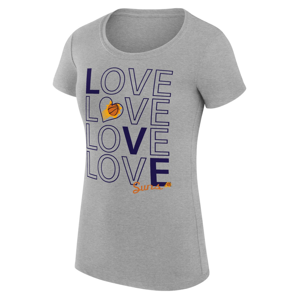 Phoenix Suns G-III 4Her by Carl Banks Women's Super-Slim Fit Lightweight Basketball Love T-Shirt Heather Gray - NBA