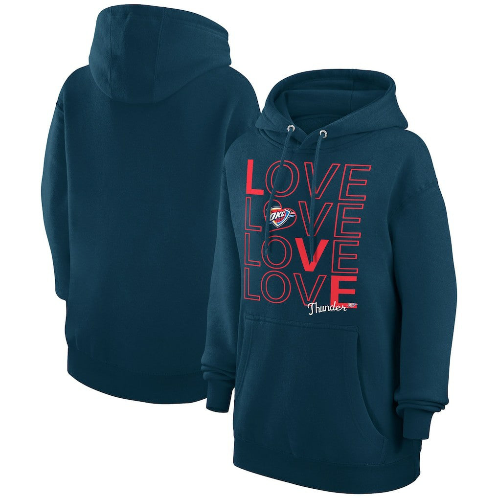 Oklahoma City Thunder G-III 4Her by Carl Banks Women's Basketball Love Fleece Pullover Hoodie Navy - NBA