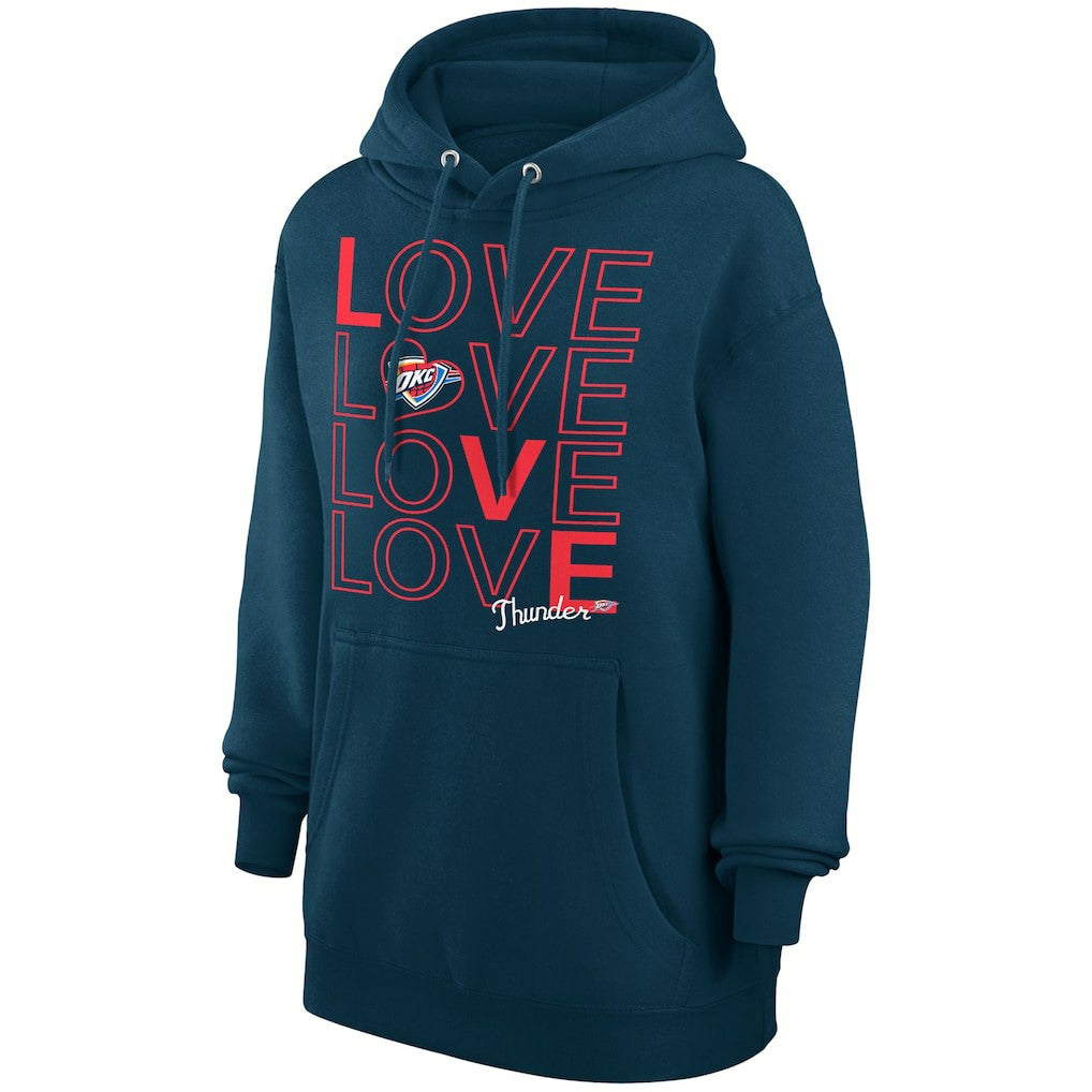 Oklahoma City Thunder G-III 4Her by Carl Banks Women's Basketball Love Fleece Pullover Hoodie Navy - NBA