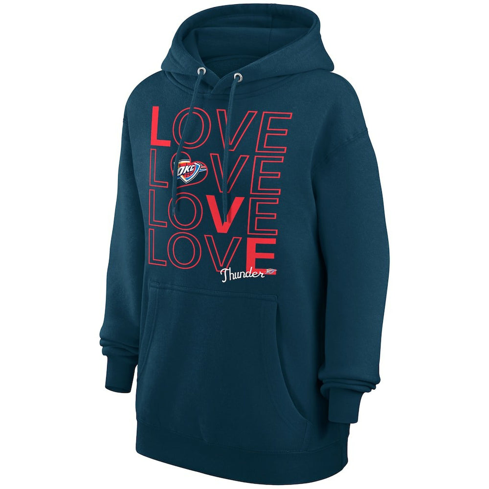 Oklahoma City Thunder G-III 4Her by Carl Banks Women's Basketball Love Fleece Pullover Hoodie Navy - NBA