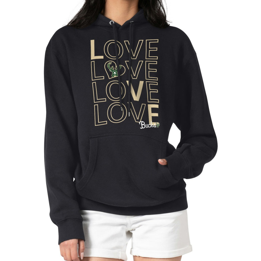 Milwaukee Bucks G-III 4Her by Carl Banks Women's Basketball Love Fleece Pullover Hoodie Black - NBA