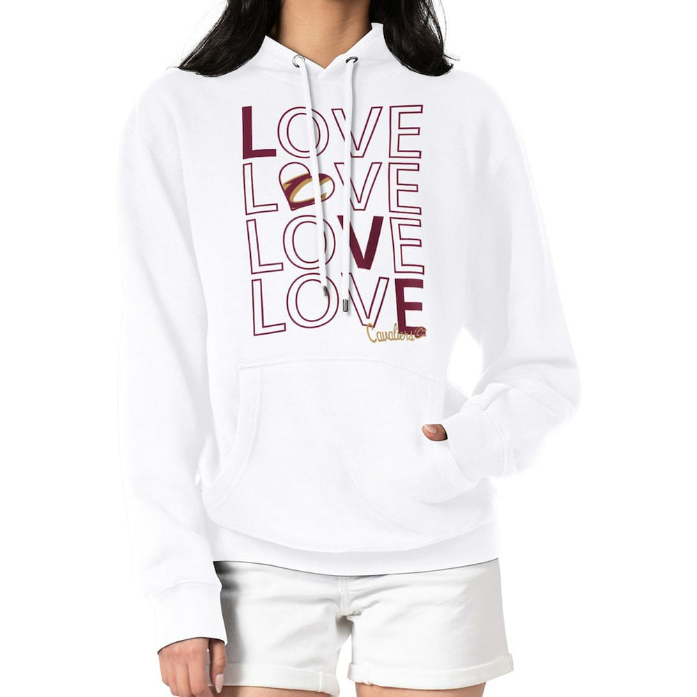 Cleveland Cavaliers G-III 4Her by Carl Banks Women's Basketball Love Fleece Pullover Hoodie White - NBA