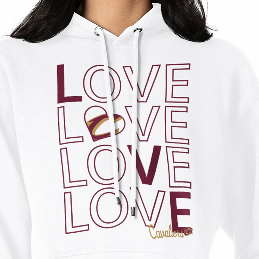 Cleveland Cavaliers G-III 4Her by Carl Banks Women's Basketball Love Fleece Pullover Hoodie White - NBA