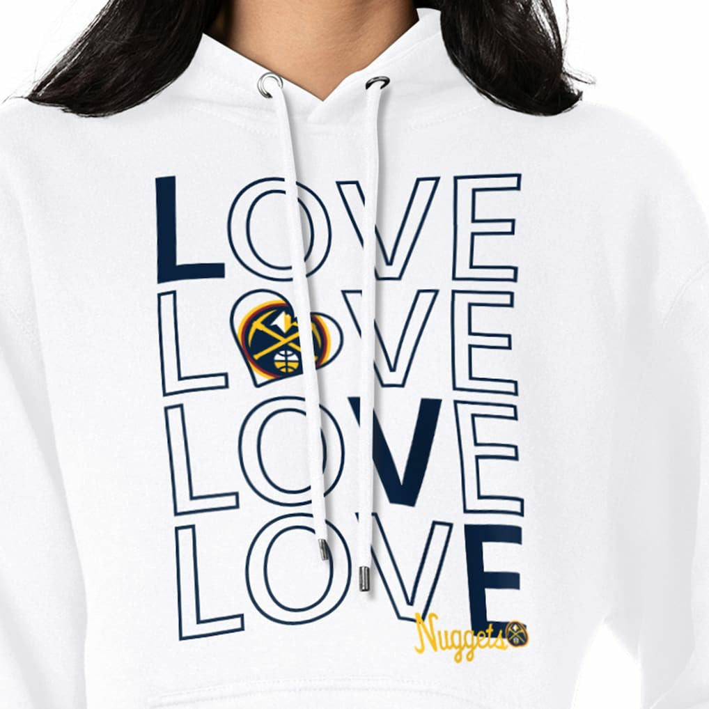 Denver Nuggets G-III 4Her by Carl Banks Women's Basketball Love Fleece Pullover Hoodie White - NBA
