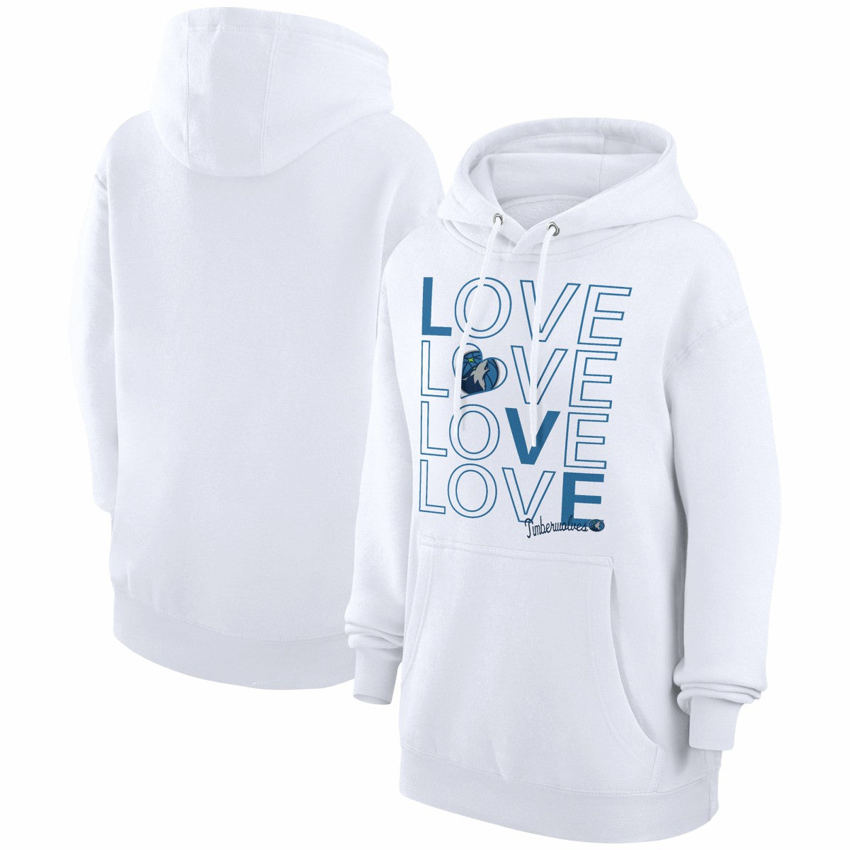 Minnesota Timberwolves G-III 4Her by Carl Banks Women's Basketball Love Fleece Pullover Hoodie White - NBA