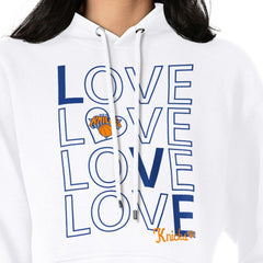 New York Knicks G-III 4Her by Carl Banks Women's Basketball Love Fleece Pullover Hoodie White - NBA
