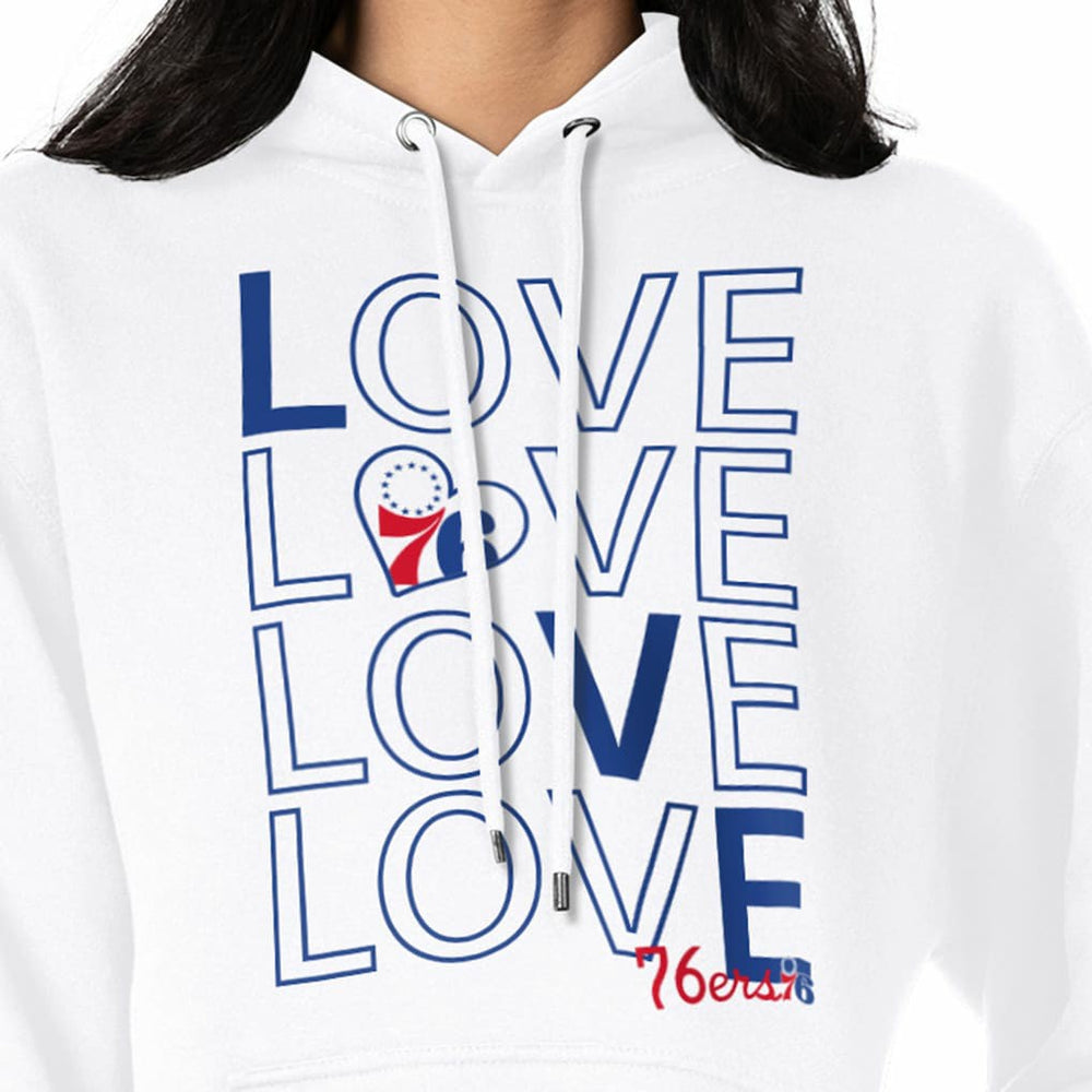 Philadelphia 76ers G-III 4Her by Carl Banks Women's Basketball Love Fleece Pullover Hoodie White - NBA