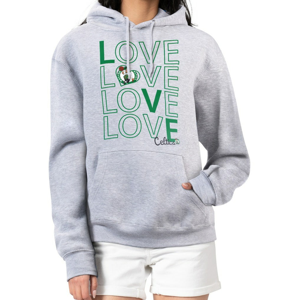 Boston Celtics G-III 4Her by Carl Banks Women's Basketball Love Fleece Pullover Hoodie Heather Gray - NBA
