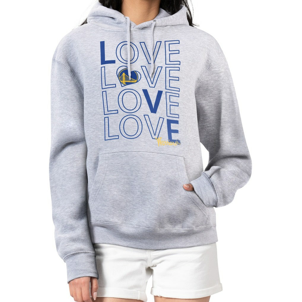 Golden State Warriors G-III 4Her by Carl Banks Women's Basketball Love Fleece Pullover Hoodie Heather Gray - NBA