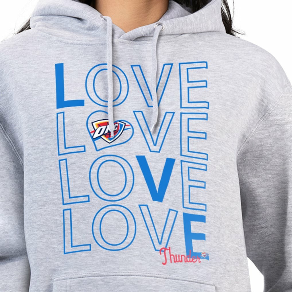 Oklahoma City Thunder G-III 4Her by Carl Banks Women's Basketball Love Fleece Pullover Hoodie Heather Gray - NBA