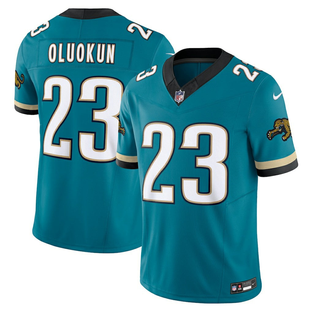 Foye Oluokun Jacksonville Jaguars Prowler Throwback Vapor F.U.S.E. Limited Jersey Teal | Nike for Sale