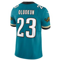 Foye Oluokun Jacksonville Jaguars Prowler Throwback Vapor F.U.S.E. Limited Jersey Teal | Nike for Sale