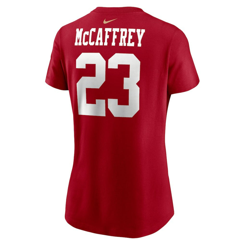 Christian McCaffrey San Francisco 49ers Women's Player Name & Number T-Shirt Scarlet | Nike for Sale
