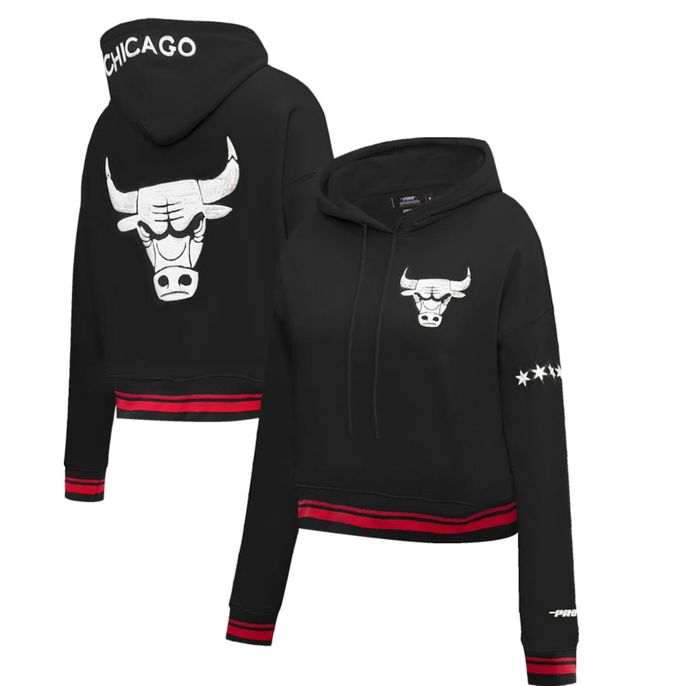 Chicago Bulls Pro Standard Women's 2023/24 City Edition Cropped Pullover Hoodie Black - NBA
