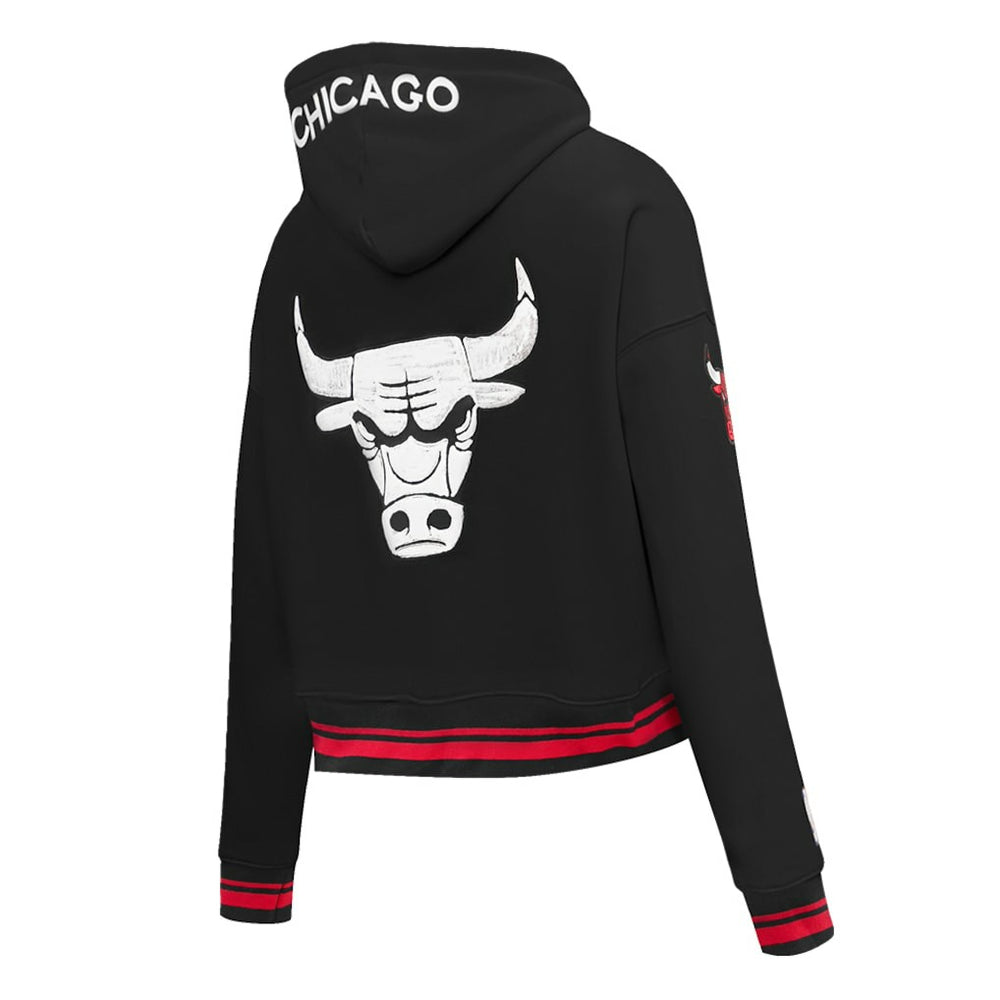 Chicago Bulls Pro Standard Women's 2023/24 City Edition Cropped Pullover Hoodie Black - NBA