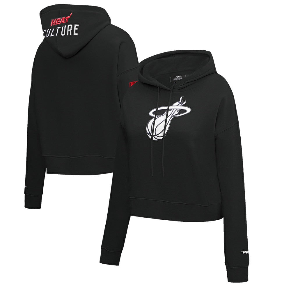 Miami Heat Pro Standard Women's 2023/24 City Edition Cropped Pullover Hoodie Black - NBA