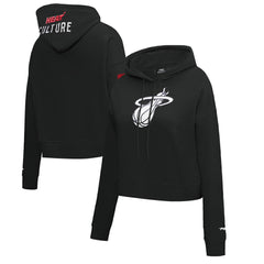 Miami Heat Pro Standard Women's 2023/24 City Edition Cropped Pullover Hoodie Black - NBA