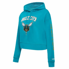 Charlotte Hornets Pro Standard Women's 2023/24 City Edition Cropped Pullover Hoodie Teal - NBA