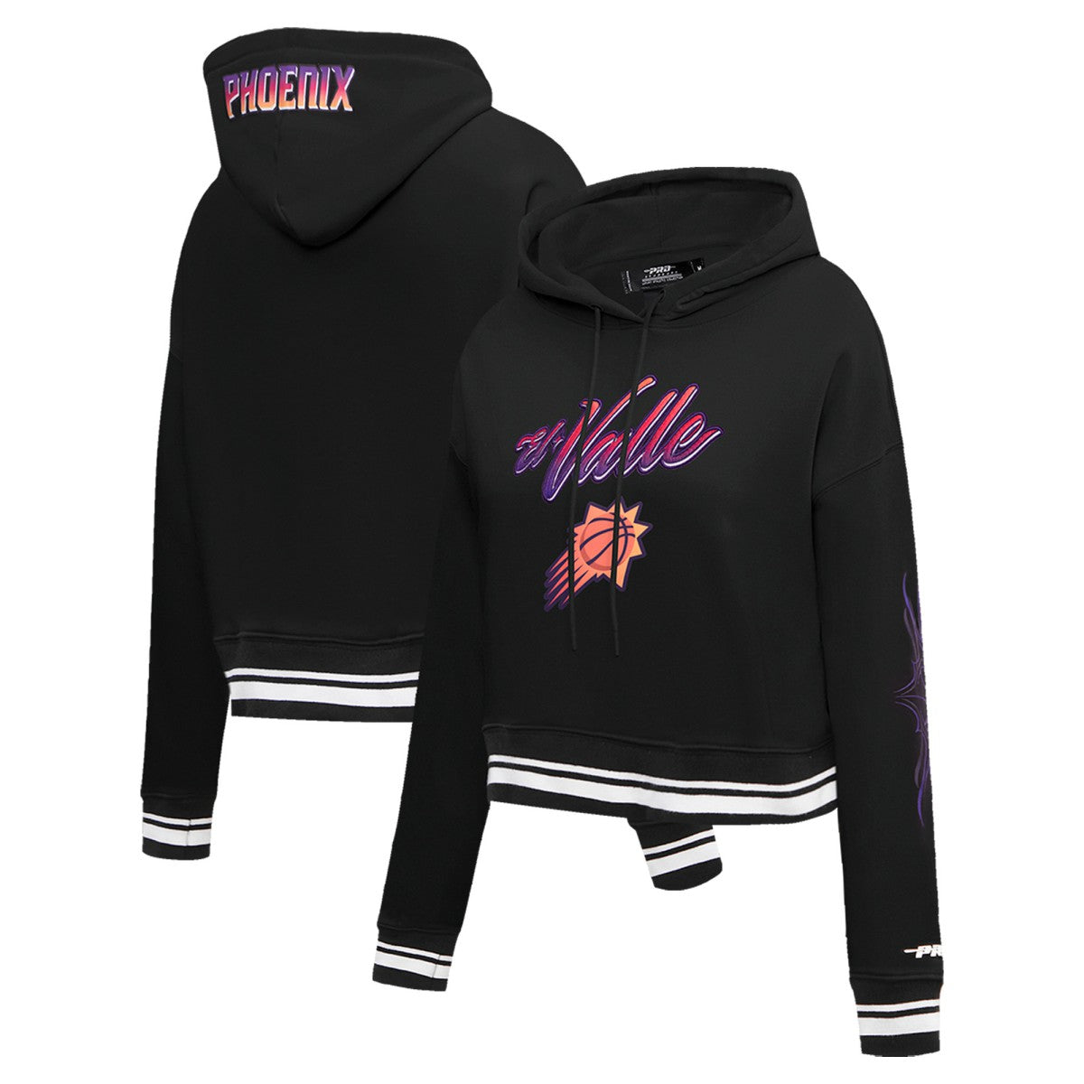 Phoenix Suns Pro Standard Women's 2023/24 City Edition Cropped Pullover Hoodie Black - NBA