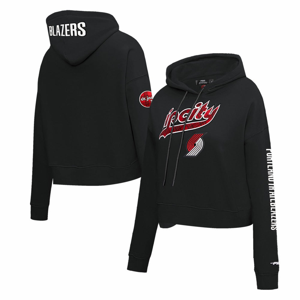 Portland Trail Blazers Pro Standard Women's 2023/24 City Edition Cropped Pullover Hoodie Black - NBA