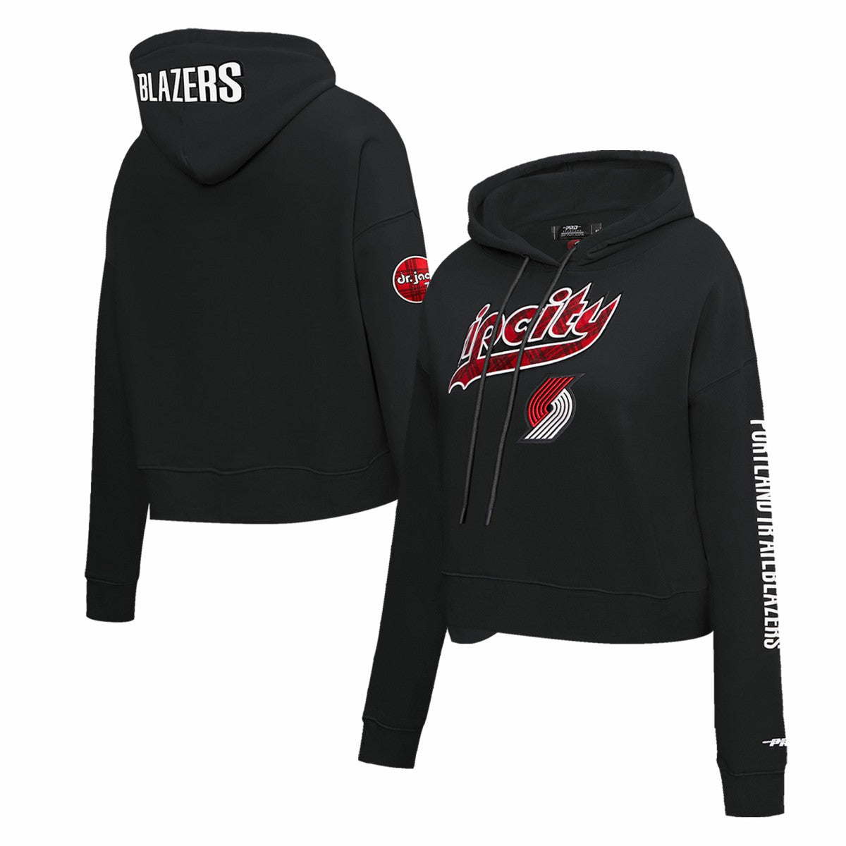 Portland Trail Blazers Pro Standard Women's 2023/24 City Edition Cropped Pullover Hoodie Black - NBA