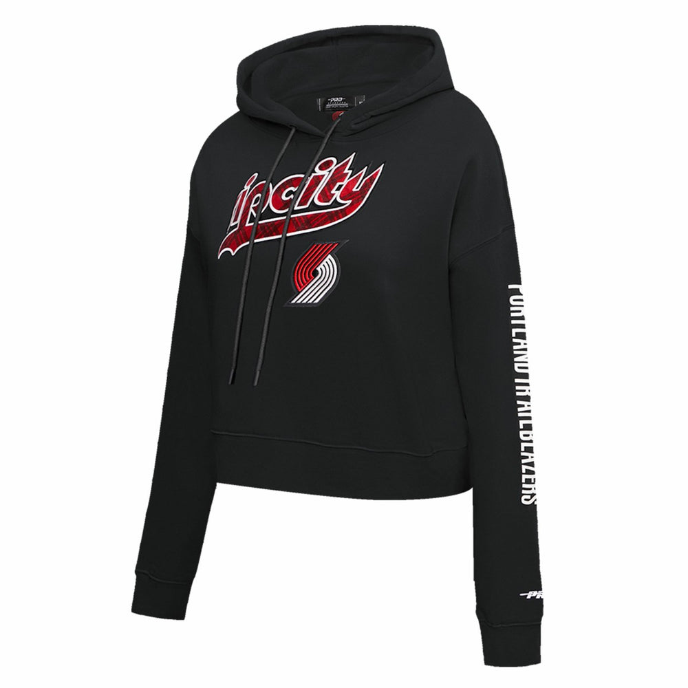 Portland Trail Blazers Pro Standard Women's 2023/24 City Edition Cropped Pullover Hoodie Black - NBA