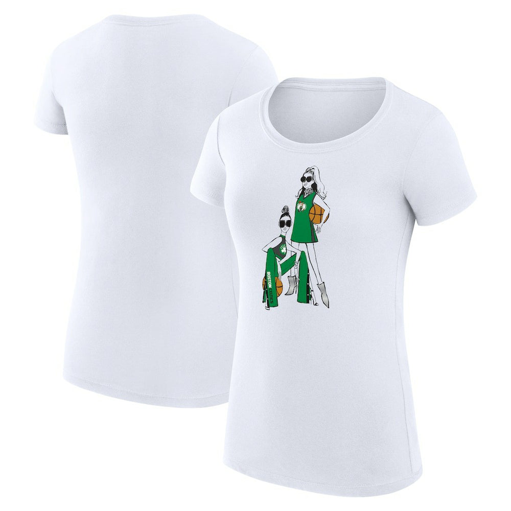 Boston Celtics G-III 4Her by Carl Banks Women's Super-Slim Fit Lightweight Basketball Girls T-Shirt White - NBA