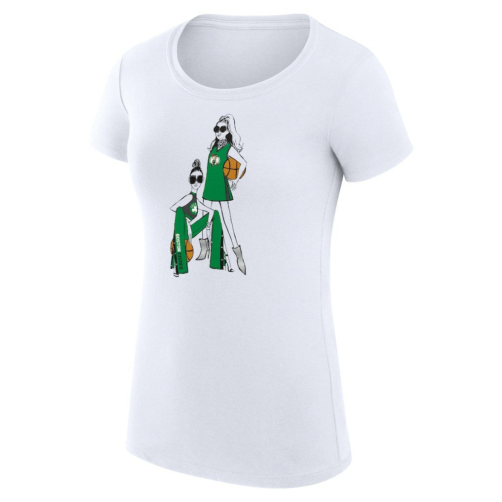 Boston Celtics G-III 4Her by Carl Banks Women's Super-Slim Fit Lightweight Basketball Girls T-Shirt White - NBA