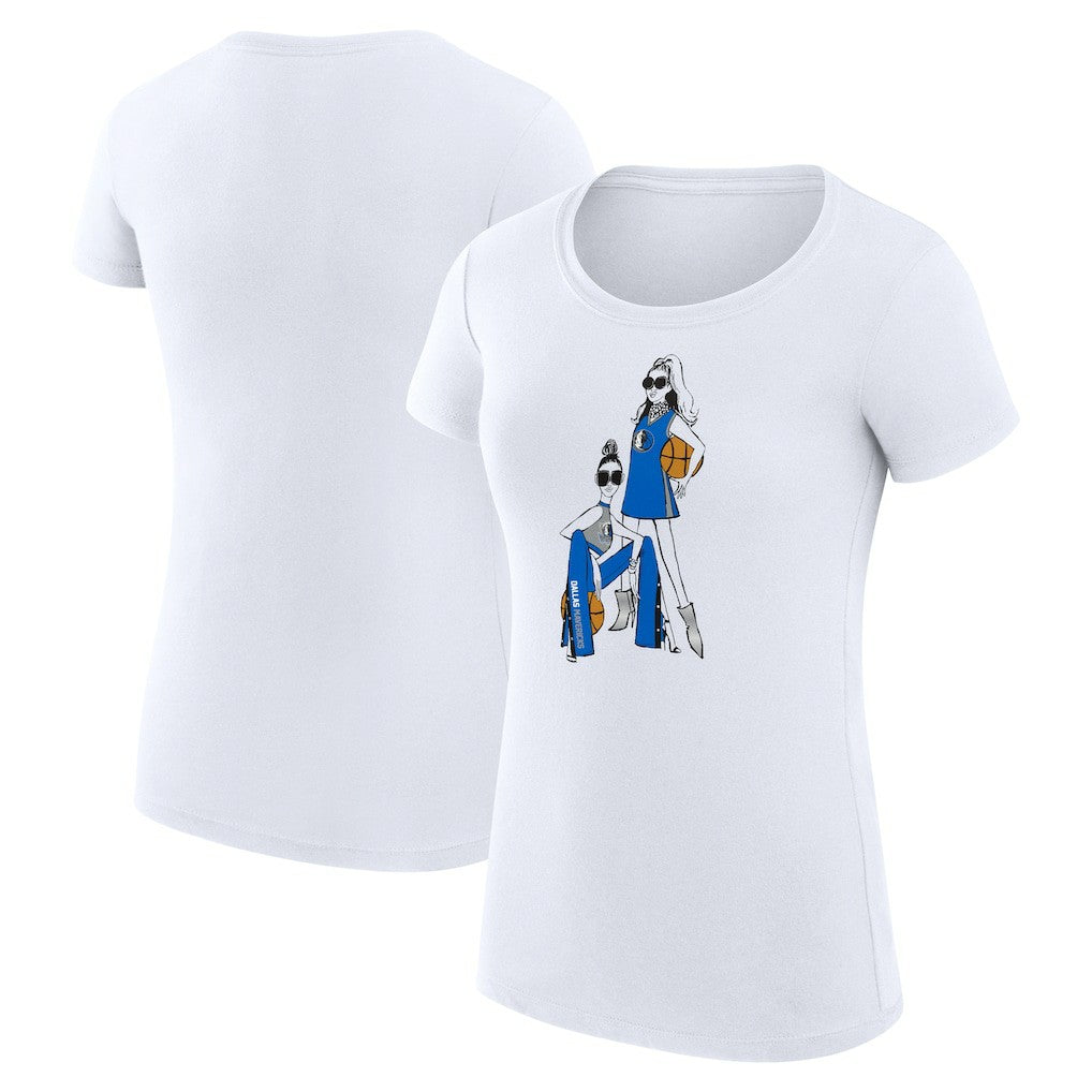 Dallas Mavericks G-III 4Her by Carl Banks Women's Super-Slim Fit Lightweight Basketball Girls T-Shirt White - NBA