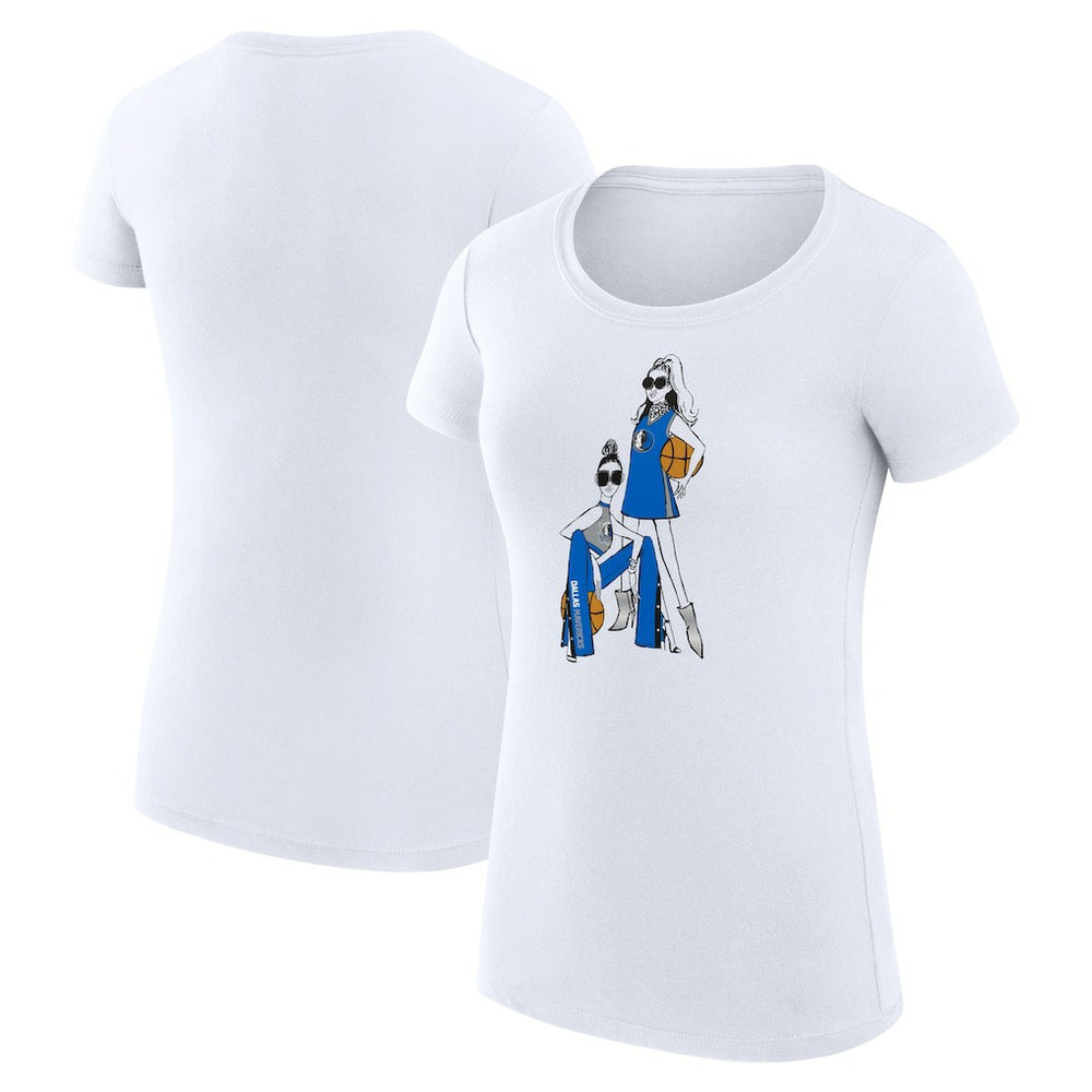 Dallas Mavericks G-III 4Her by Carl Banks Women's Super-Slim Fit Lightweight Basketball Girls T-Shirt White - NBA