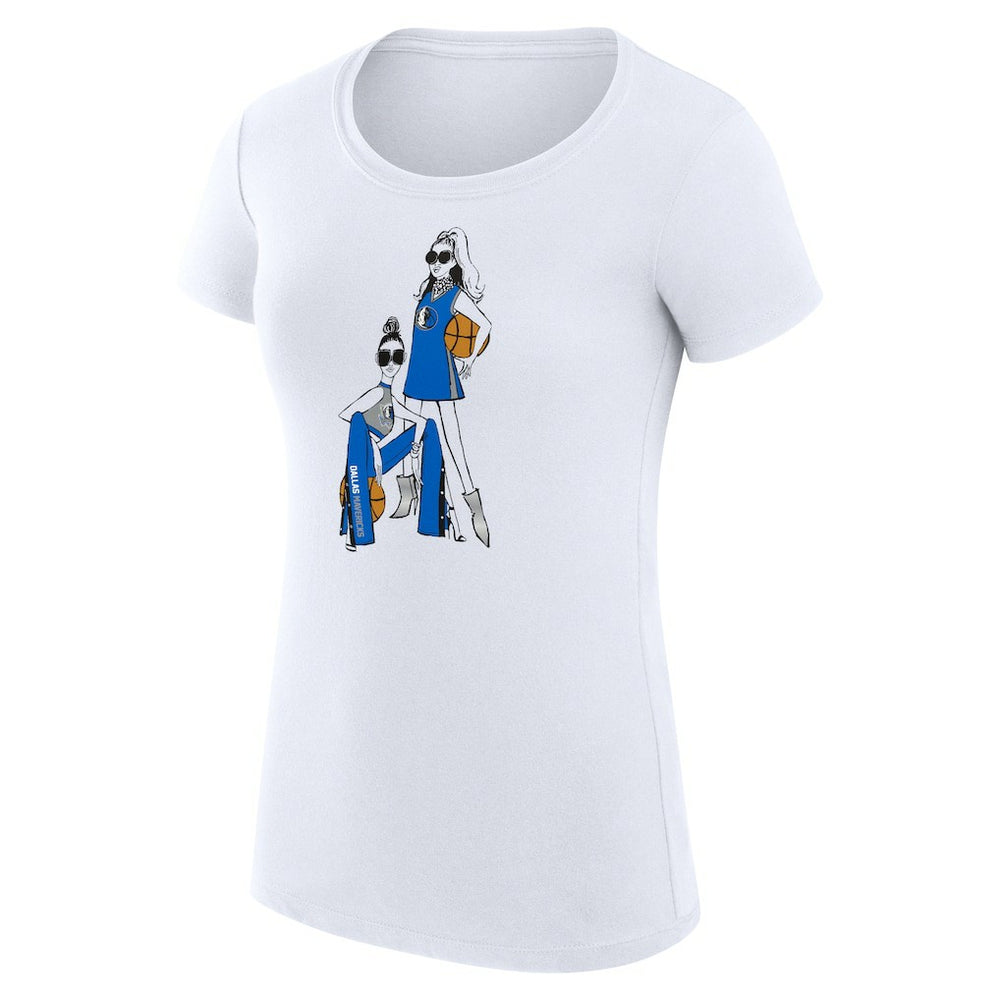 Dallas Mavericks G-III 4Her by Carl Banks Women's Super-Slim Fit Lightweight Basketball Girls T-Shirt White - NBA