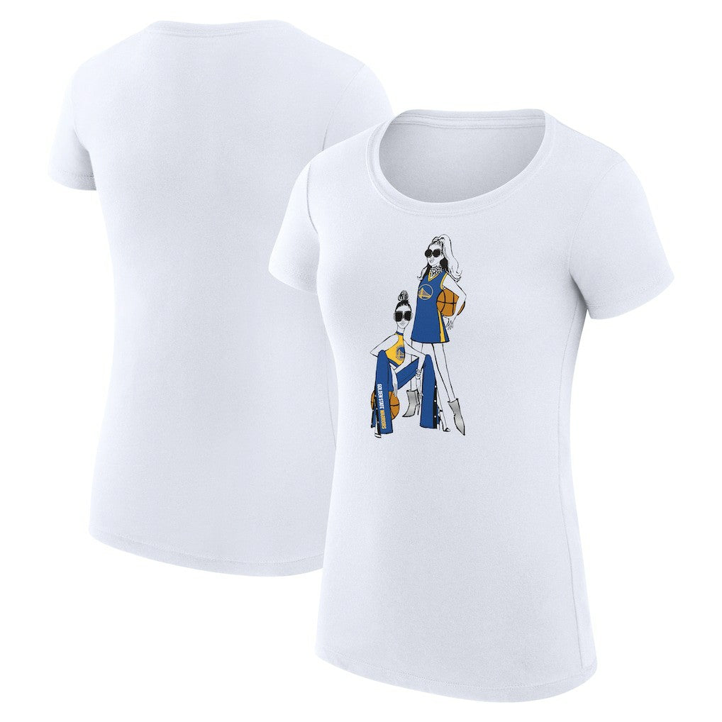 Golden State Warriors G-III 4Her by Carl Banks Women's Super-Slim Fit Lightweight Basketball Girls T-Shirt White - NBA